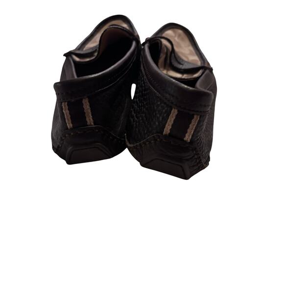 Coach Neal Leather Driving Loafers Size 8.5 Brown Signature Slip On Flats - Picture 2 of 9